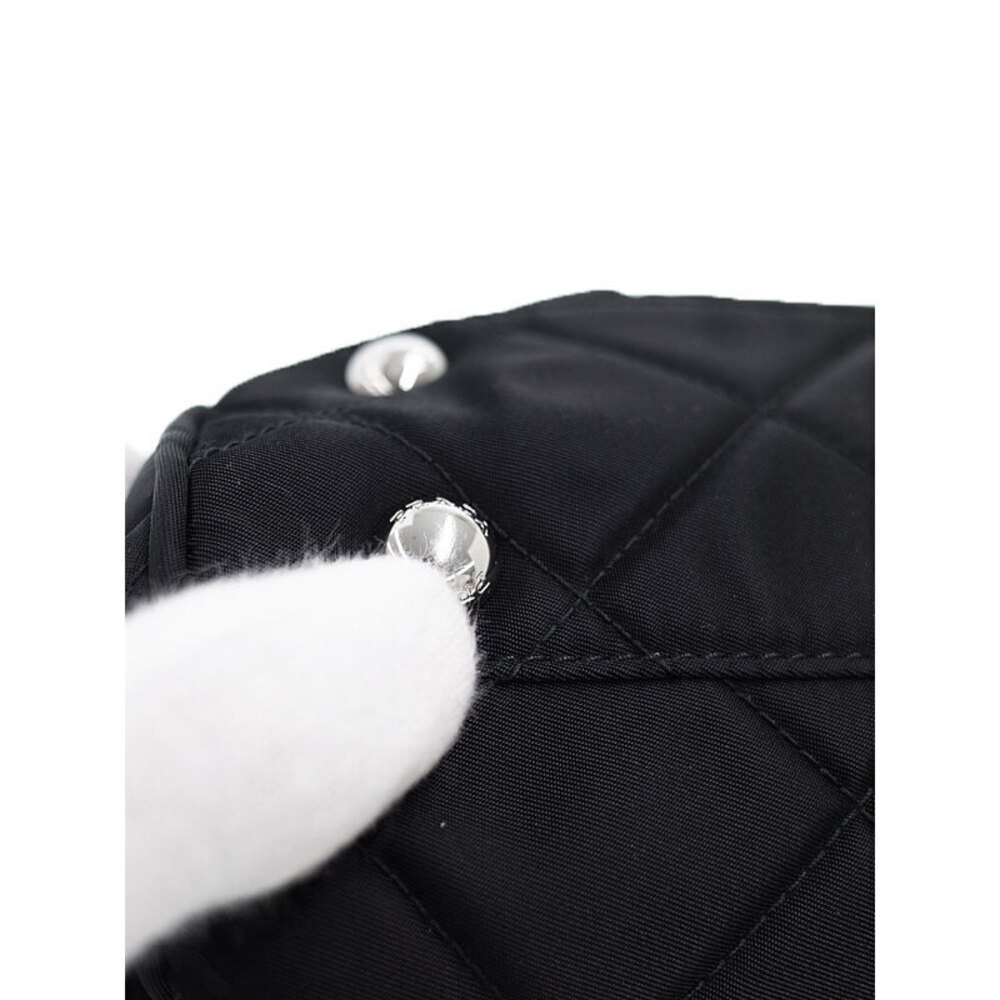 Prada Tessuto Impuntu Quilted Chain Shoulder Bag Black - Picture 8 of 9